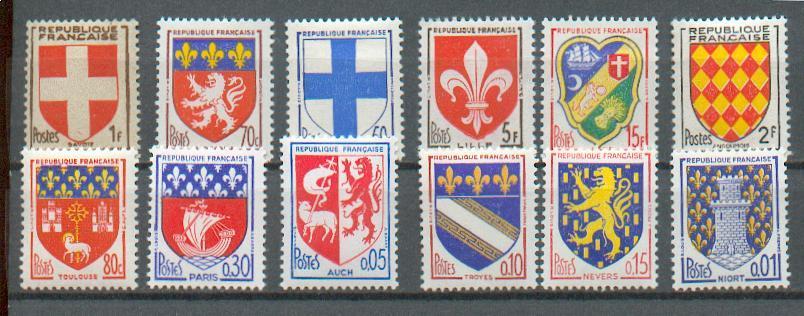 Lot 346 - 12 Blasons * Et ** - Briefmarken