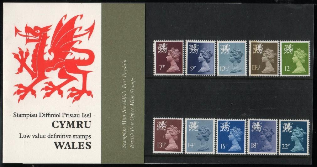 GB GREAT BRITAIN 1978-1981 WALES WELSH REGIONAL ISSUES PACK 129C PRESENTATION PACK DRAGON MACHINS - Wales