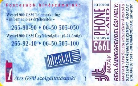 Hungary - S1995-02 - Westel 900 - Ungarn