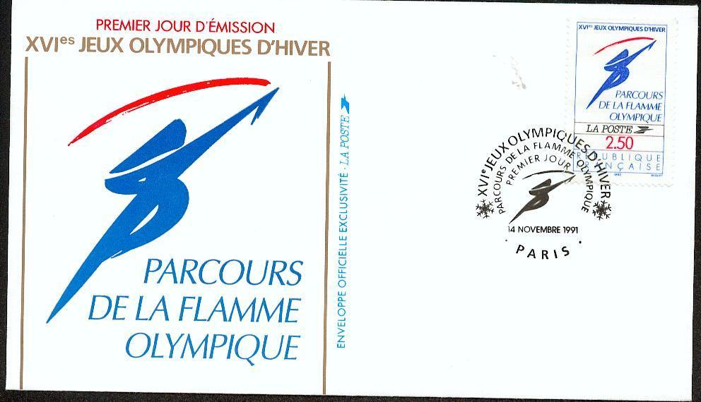 FDC Flamme Olympique - Hiver 1992: Albertville