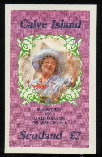 GB LOCALS CALVE ISLAND QUEEN MUM'S 85TH BIRTHDAY £2 MS NHM - Local Issues