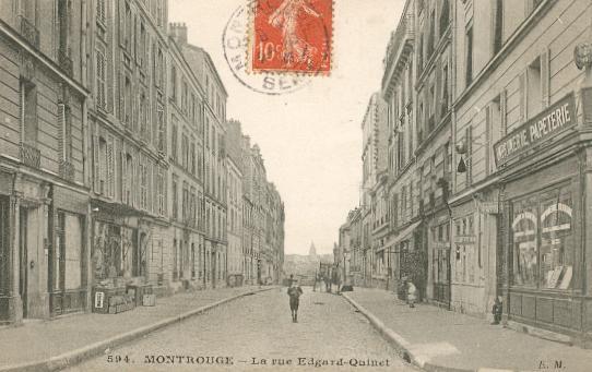 Montrouge La Rue Edgar Quinet Très Belle Carte - Montrouge