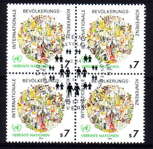 NATIONS UNIS - Bureau De VIENNE - 38 Obli (bloc De 4) Cote 6,40 Euros Depart à 10% - Used Stamps