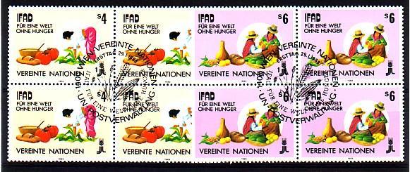 NATIONS UNIS - Bureau De VIENNE - 79/80 Obli (bloc De 4) Cote 10,80 Euros Depart à 10% - Used Stamps
