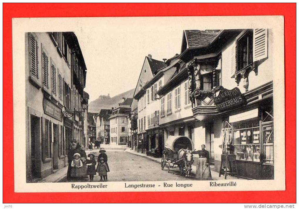 RIBEAUVILLE Rue Longue. (attelage Ane) - Ribeauvillé