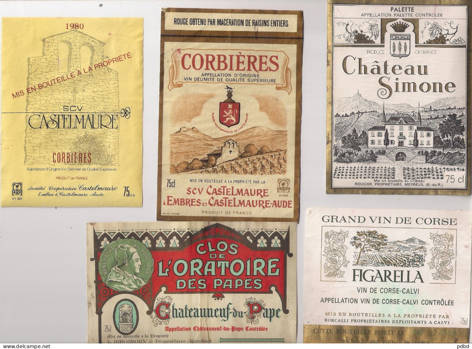 Lot De 50 étiquettes De Vin . Bordeaux . Corse . Est ......... . (dont 28 De Doubles) . - Altri & Non Classificati