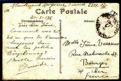 Postkaart "Ypres, La Cathédrale Saint-Martin Avant Et Aprés Le Bombardement" Met Stempel PMB 23/5/1916 - Autres & Non Classés