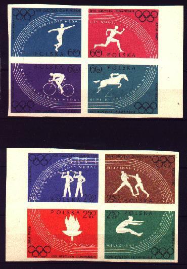 1960 - JEUX OLYMPIQUES DE ROME - POLOGNE YT 1031/1038 NON DENTELE ** - Ete 1960: Rome