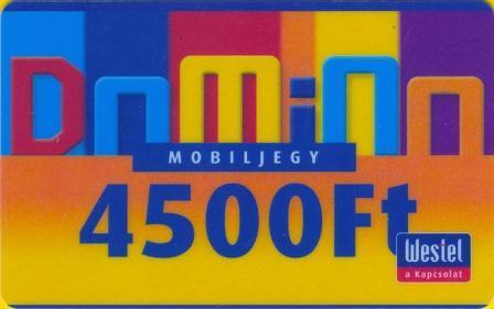 Hungary - GSM Recharge Card - Westel DOMINO 4500 Ft - Ungheria