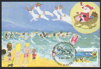 Australia - 1983 Christmas Maximum Cards. Scott 882-4 - Cartes-Maximum (CM)