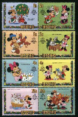 LESOTHO 1982 MNH Stamp(s) Disney 8 Values 402-409 - Disney