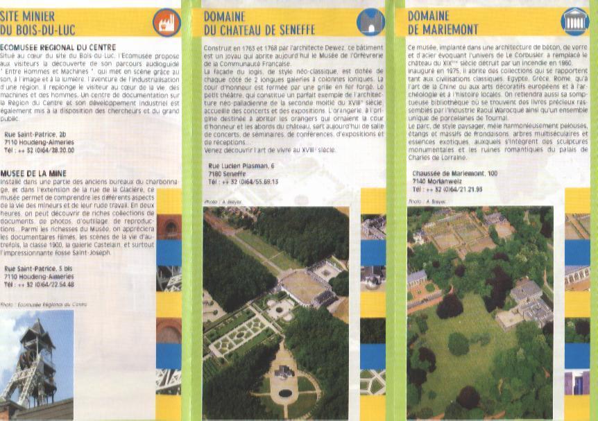 Carte Touristique Du Parc Des Canaux Et Châteaux (Hainaut, Belgique) - Otros & Sin Clasificación