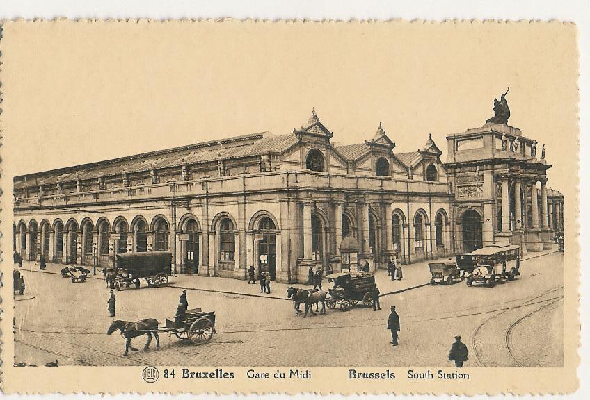 Brussel Gare Du Midi + Atellage Animé (d420) - Chemins De Fer, Gares