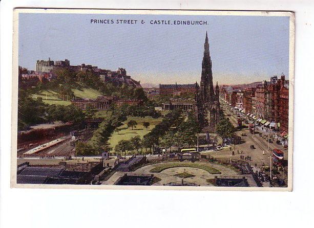 CARTE POSTALE DE GRANDE-BRETAGNE : PRINCES STREET & CASTLE EDINBURGH - Midlothian/ Edinburgh