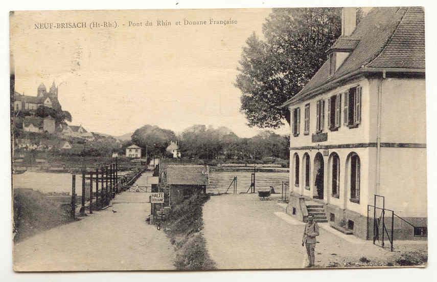 NEUF- BRISACH. Pont Du Rhin Et Douane Francaise. Carte Taxée. Flamme - Neuf Brisach
