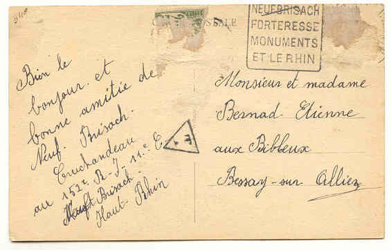 NEUF- BRISACH. Pont Du Rhin Et Douane Francaise. Carte Taxée. Flamme - Neuf Brisach