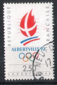 Timbre De France De 1990 Y&T No 2632 Obli Cote 0.30 Euro Depart Au 1/3 De La Cote - Winter 1992: Albertville