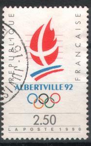 Timbre De France De 1990 Y&T No 2632 Obli Cote 0.30 Euro Depart Au 1/3 De La Cote - Hiver 1992: Albertville