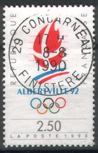 Timbre De France De 1990 Y&T No 2632 Obli Cote 0.30 Euro Depart Au 1/3 De La Cote - Winter 1992: Albertville