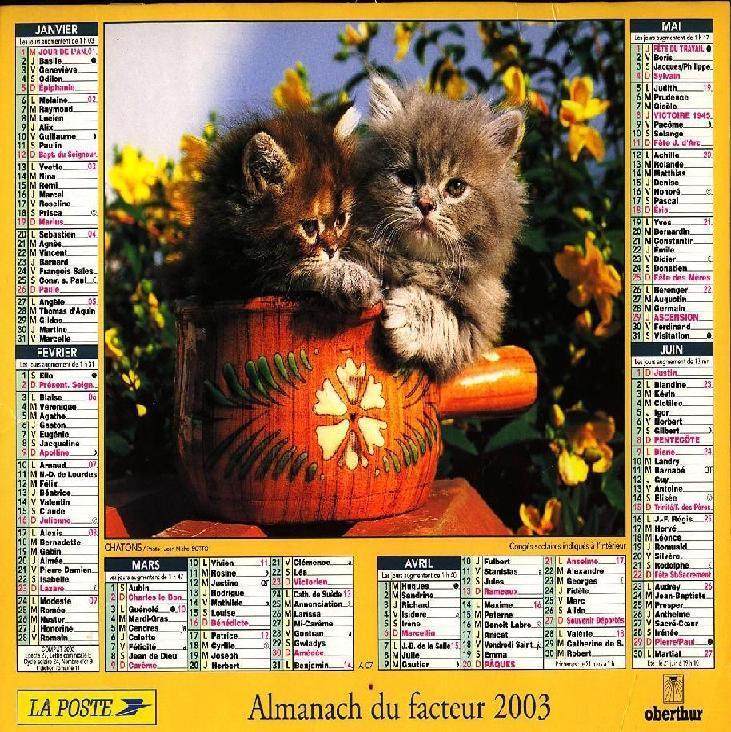 CALENDRIER ALMANACH 2003 - Grand Format : 2001-...