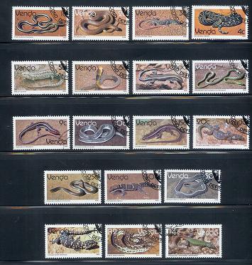 VENDA 1986 CTO Stamps Reptiles 120-137 #3973 - Other & Unclassified