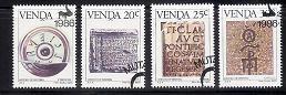 VENDA 1986 CTO Stamps History Of Writing 138-141 #3474 - Venda