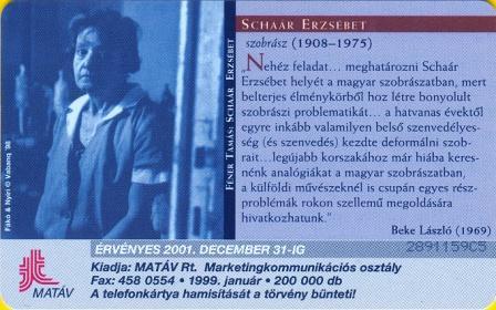 Hungary - P1999-04 -  Schaár Erzsébet - Sculptor - Hungría