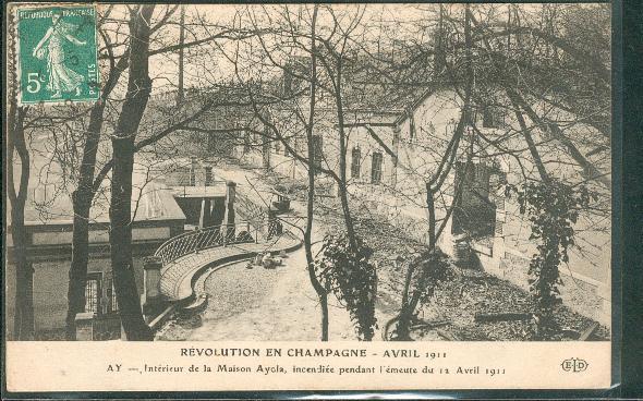 Révolution En Champagne AY Avril 1911 Intérieur De La Maison Ayola (ELD) - Evènements