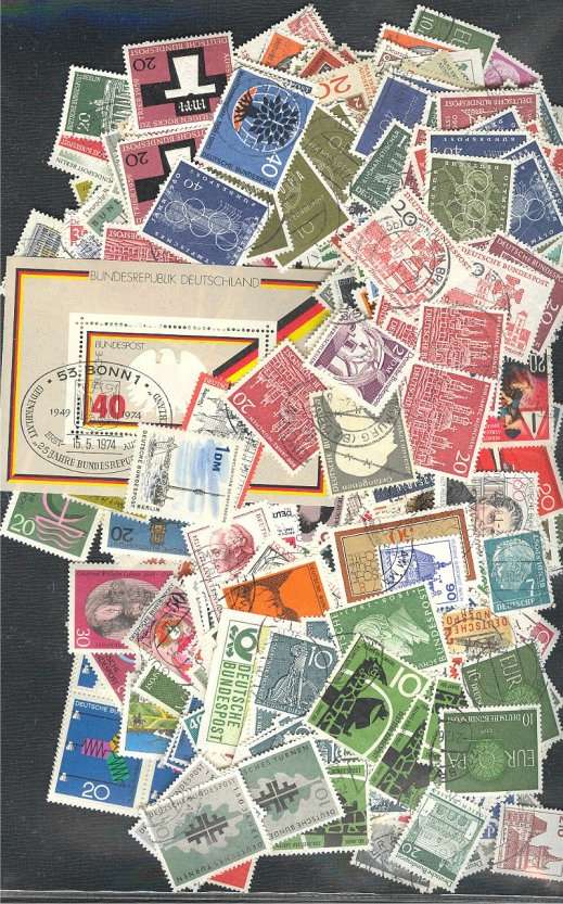 1000+ GERMANY/FEDERAL REPUBLIC, SELECTED FROM NICE STOCK USED AND NEVER HINGED! - Sammlungen