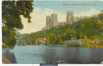 DURHAM, UK -  CATHEDRAL FROM THE BANKS - VALENTINE'S SERIES - TRAVEL IN 1924 - - Sonstige & Ohne Zuordnung