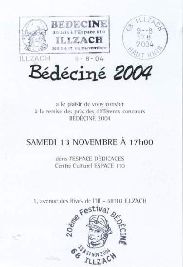 Bédéciné 2004 ILLZACH : Albert WEINBERG & Dan COOPER Remise Des Prix   Flamme Et Cachet Du Festival - Dan Cooper