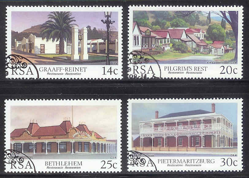 SOUTH AFRICA 1986 CTO Stamp(s) Historic Buildings 689-692 # 3582 - Oblitérés