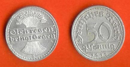 DEUTCHES REICH 1919-A Coin 50 Pf Aluminium C120 - Other & Unclassified