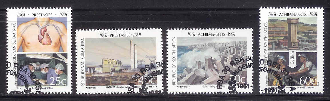 SOUTH AFRICA 1991 CTO Stamp(s) Achievements 818-821#3613 - Oblitérés