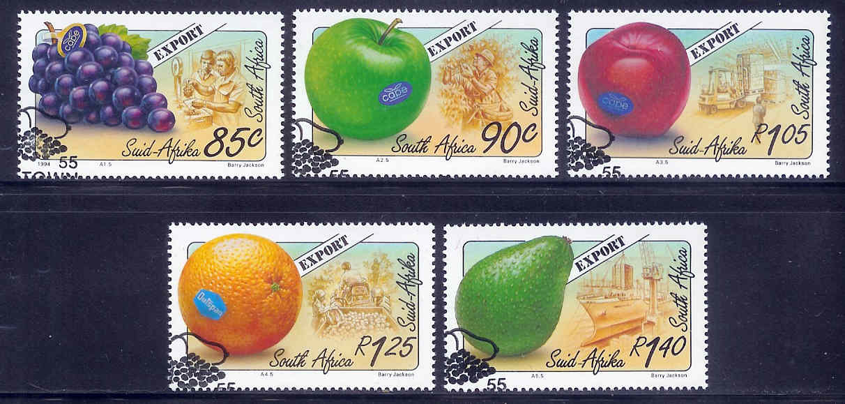 SOUTH AFRICA 1994 CTO Stamp(s) Fruits 917-921 #3627 - Fruits