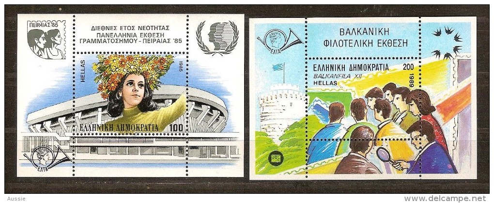 Griekenland Grèce Greece 1985 1989 Yvertn° Bloc 5 Et 7 *** MNH Cote 7,50 Euro - Blocks & Sheetlets