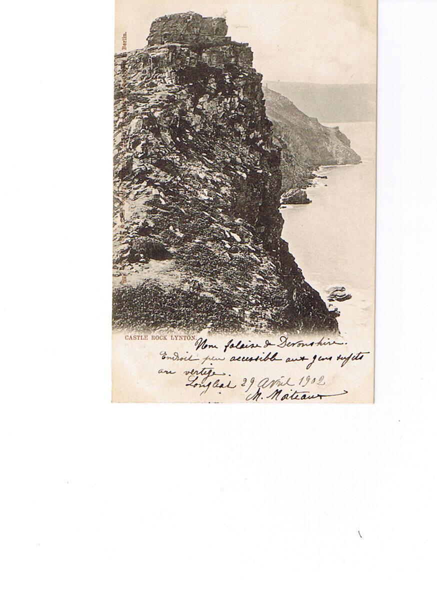 GB  TWICKENHAM     Castle Rock Lynton   Carte Circulée Dos Non Séparé  1902 - Lynmouth & Lynton