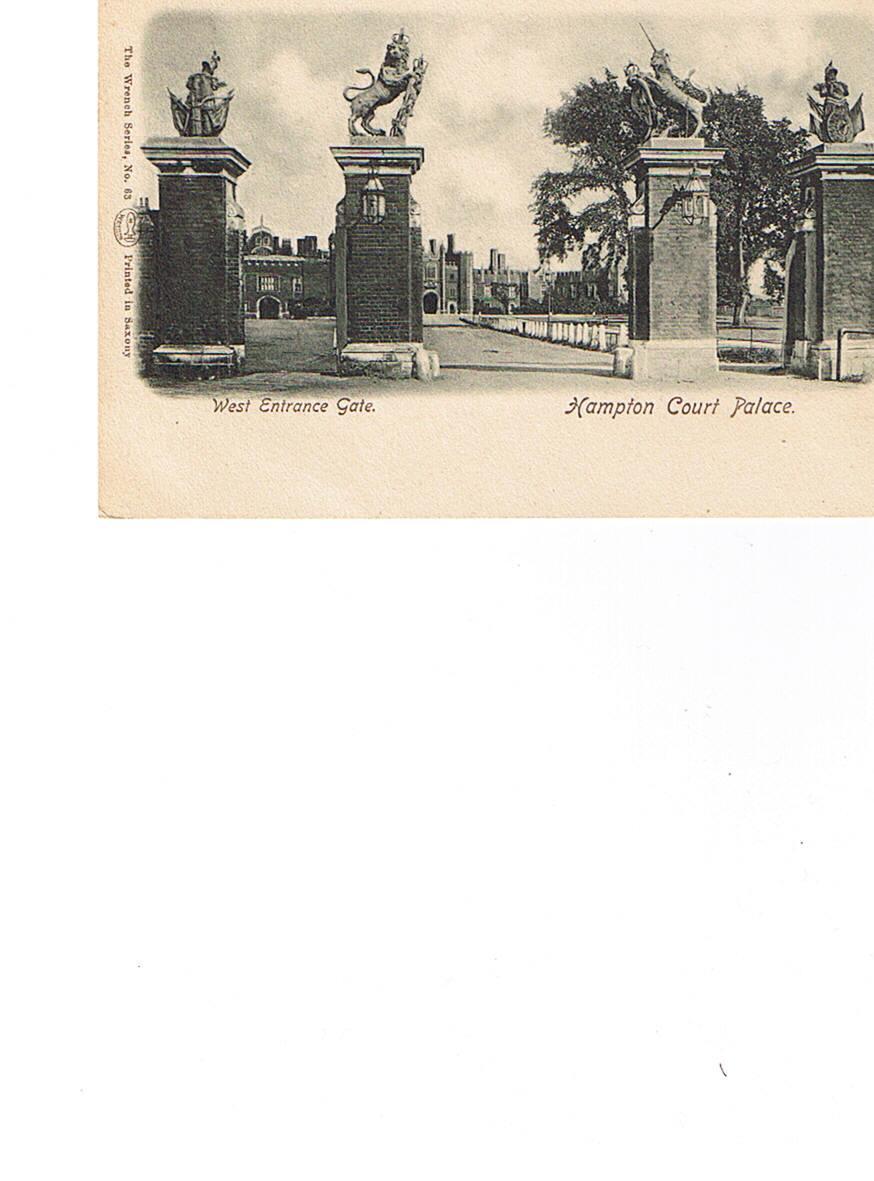 GB     HAMPTON COURT PALACE  West Entrance Gate  Carte Neuve Dos Non Séparé 1904 - Londres – Suburbios