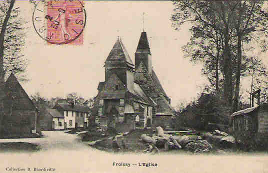 60 FROISSY Cpa Animée Avec Enfants Jouant   L'eglise   Coll Dharvillé - Froissy