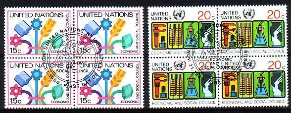 NATIONS UNIS - Bureau De New York - 332/333 Obli Bloc De 4 Cote 6,60 Euros Depart à 10% - Used Stamps