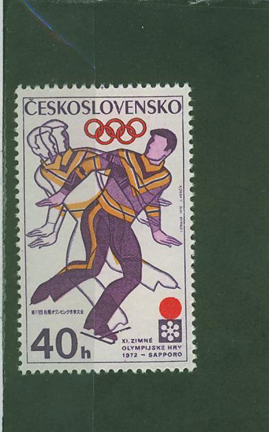 372N0090 Patinage Artistique Homme Tchecoslovaquie 1972 Neuf ** Jeux Olympiques De Sapporo - Pattinaggio Artistico