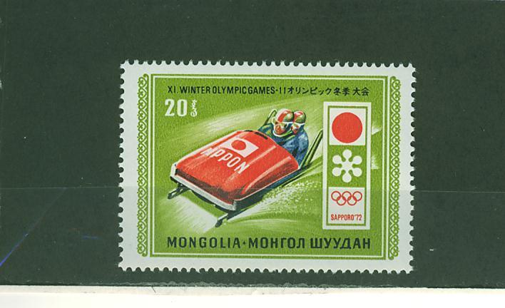 372N0129 Bobsleigh 1972 Mongolie Neuf ** Jeux Olympiques De Sapporo - Wintersport (Sonstige)