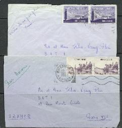 VIET NAM DU SUD - 2 LETTRES POUR LA FRANCE - Vietnam