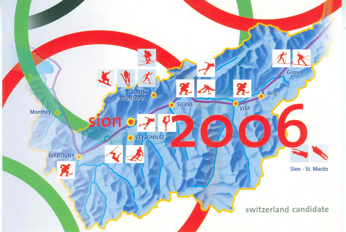 SKI  CARTE AFFRANCHIE SUISSE 100 CANDIDATURE DE LA SUISSE POUR LES JEUX OLYMPIQUES DE 2006 - Winter 2006: Torino