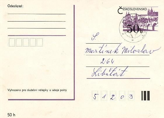 Entire Postal Du Checoslovaquie 1987 A LIBSTAT - Postales