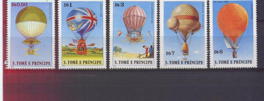 SAINT THOMAS ET PRINCE, Histoire Des Ballons, 1980, N° 584/88 Neufs ** - Fesselballons