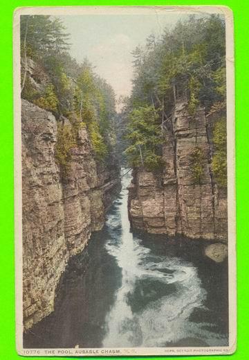 AUSABLE CHASM, NY -THE POOL - TRAVEL IN  1913- PHOSTINT CARD - Adirondack