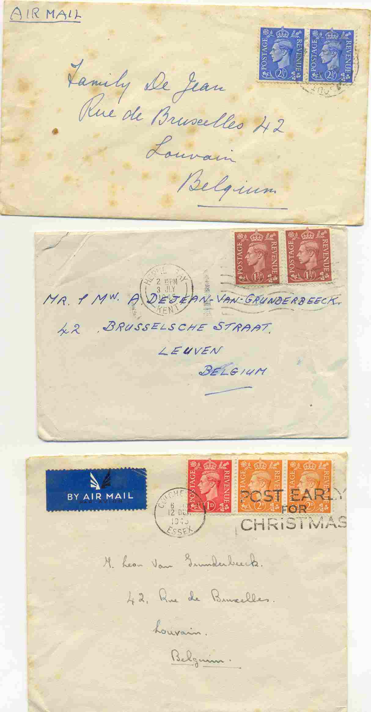 Air Mail , 9 Letters Zie Scan Lot 3 Sommige Met Schade - Luftpost & Aerogramme