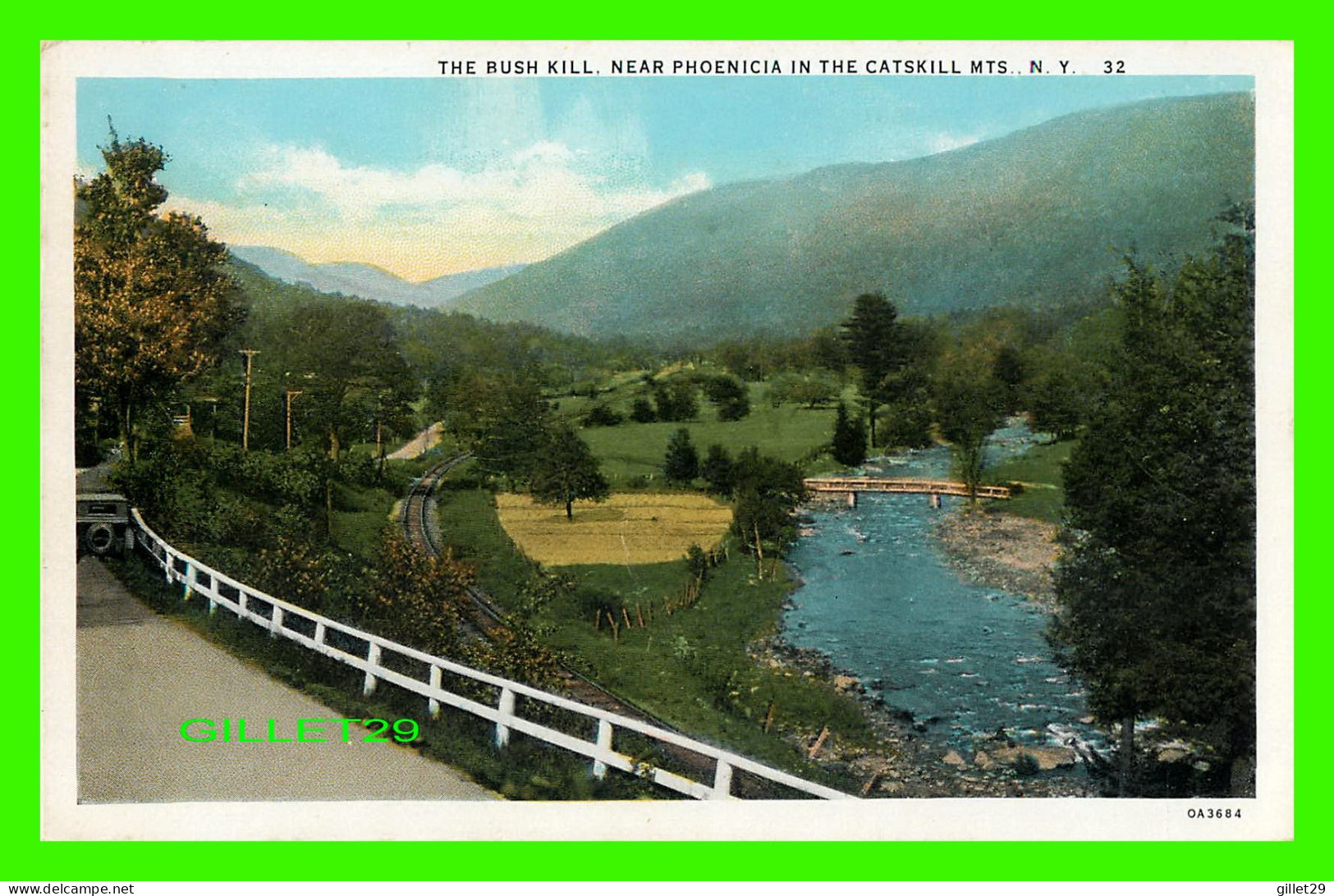 THE BUSH KILL, NY - NEAR PHOENICIA IN THE CATSKILL MTS. - PUB. BY C.W. HUGHES - - Catskills