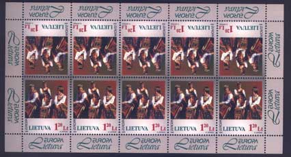 Lithuania Lituanie Europa 1998 Sheetlet Feuillet ** Folk Dance - Dance